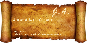 Janecskai Alexa névjegykártya